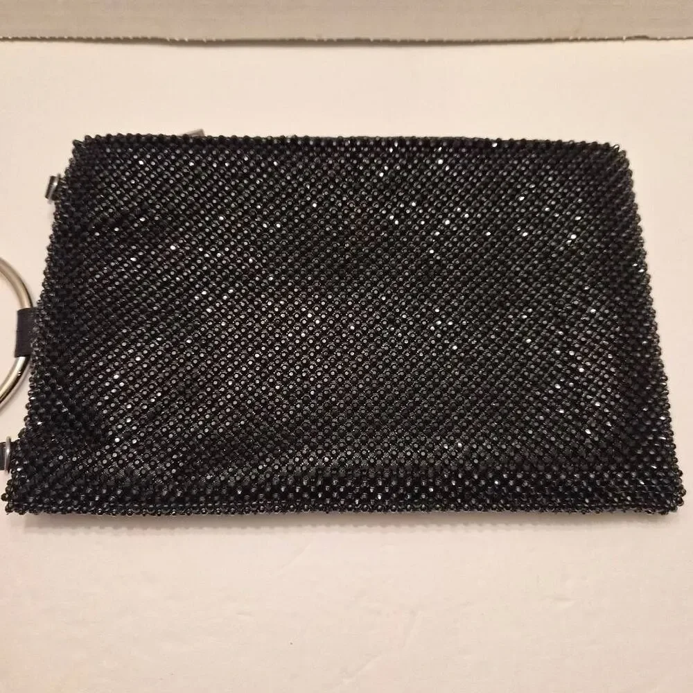 NWOT Black INC Molyy Sequin Bangle Clutch Party Pouch Bag Evening Purse Sexy
